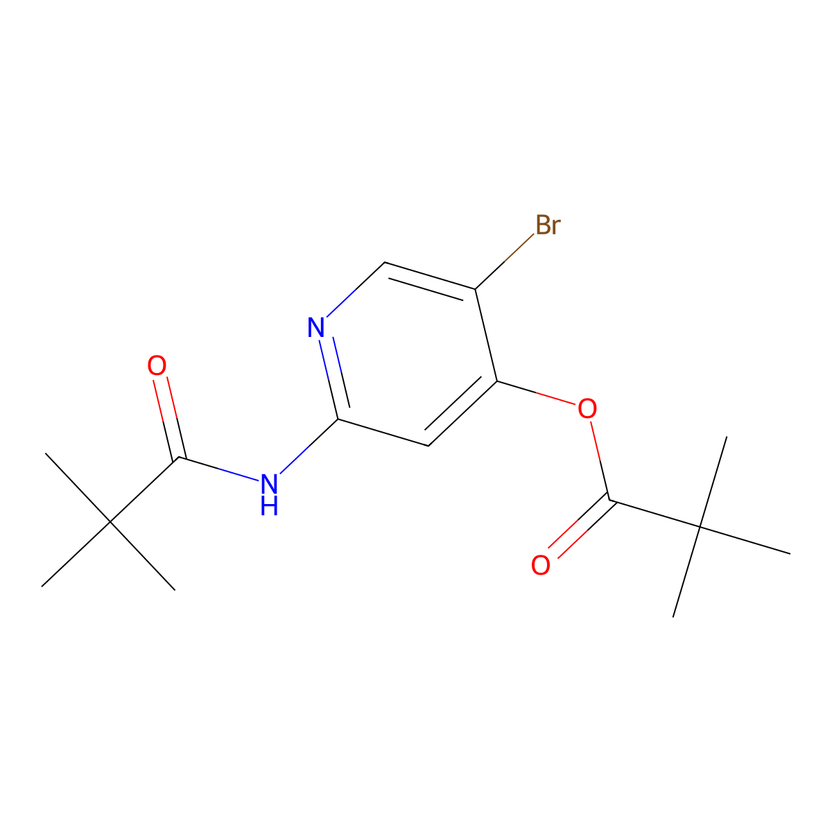 5-Bromo-2-pivalamidopyridin-4-yl pivalate molecular structure, CAS 1228666-33-8