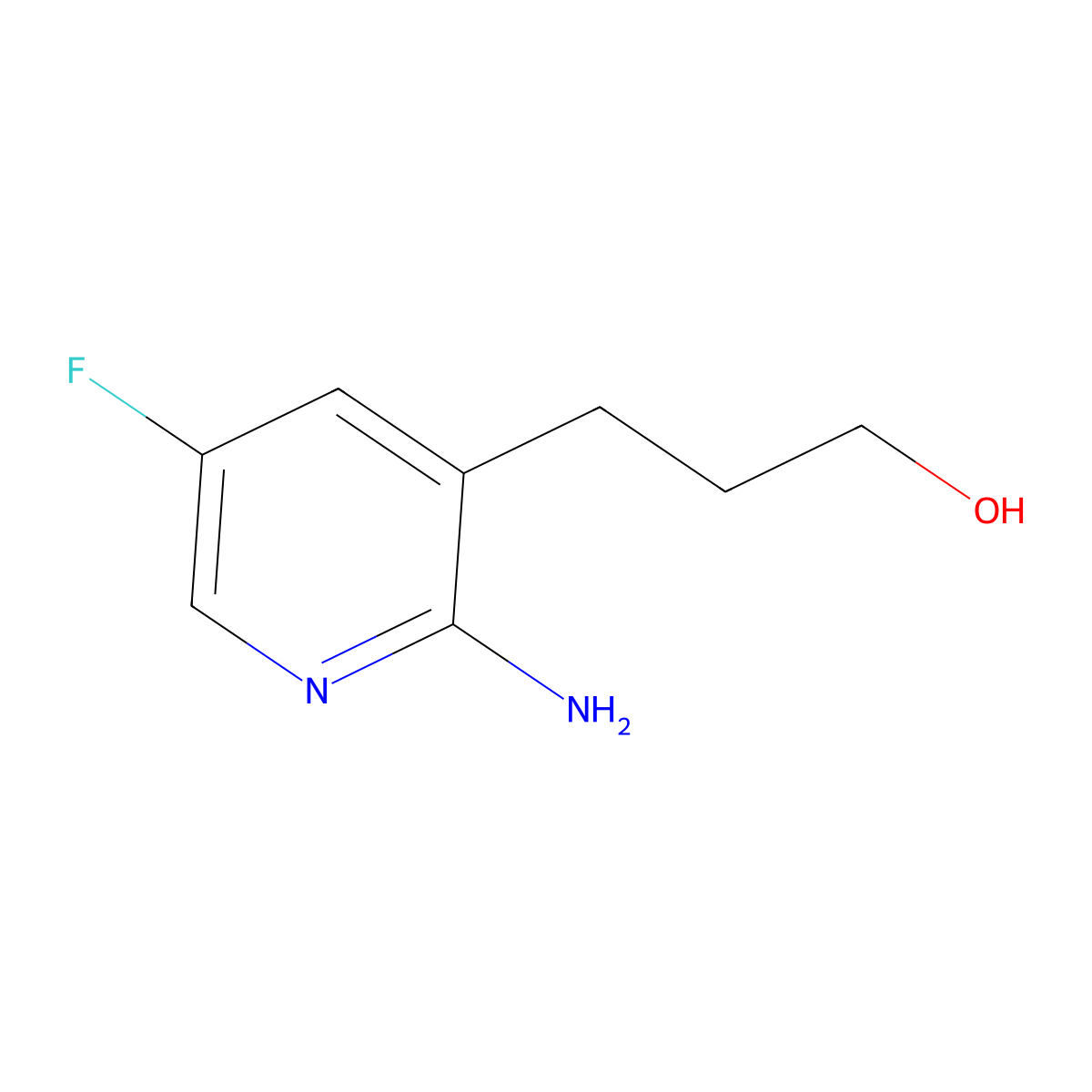 3-(2-Amino-5-fluoropyridin-3-yl)propan-1-ol molecular structure, CAS 1228666-36-1
