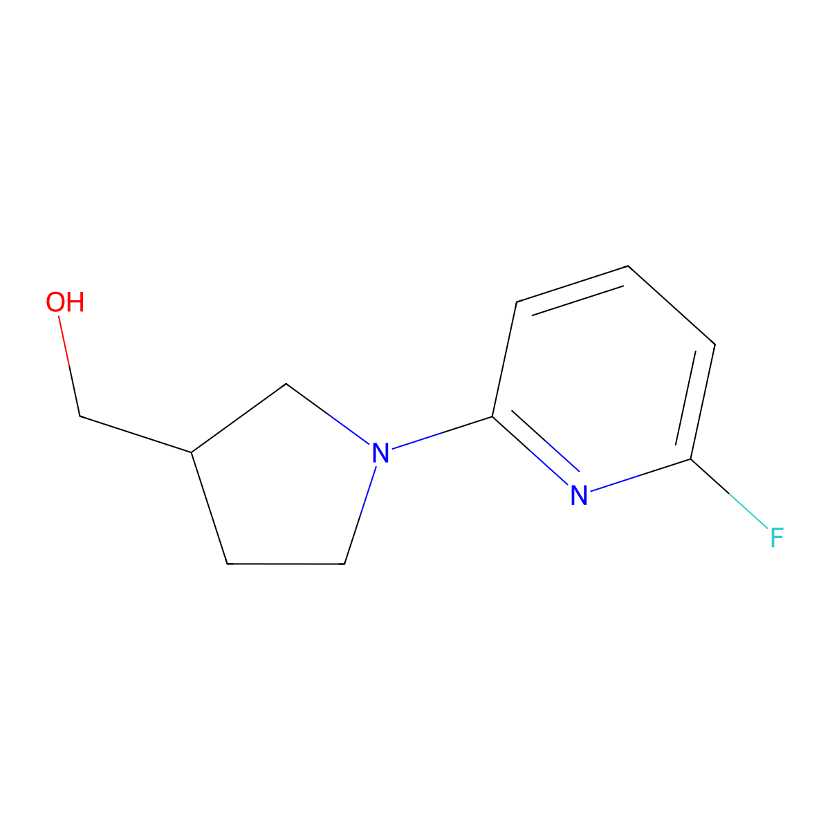 (1-(6-Fluoropyridin-2-yl)pyrrolidin-3-yl)methanol molecular structure, CAS 1228666-40-7