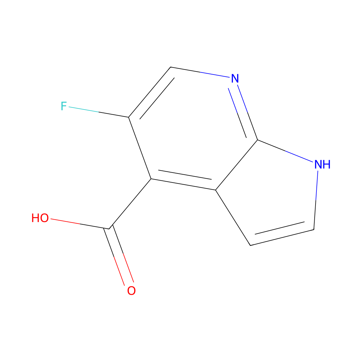 5-Fluoro-1H-pyrrolo[2,3-b]pyridine-4-carboxylic acid molecular structure, CAS 1228666-41-8