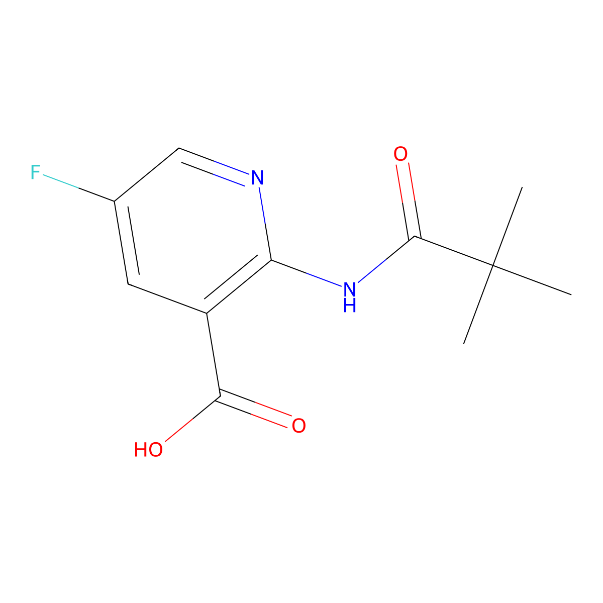 5-Fluoro-2-pivalamidonicotinic acid molecular structure, CAS 1228666-46-3