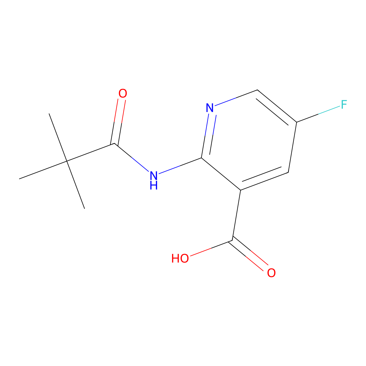 5-Fluoro-2-pivalamidonicotinic acid molecular structure, CAS 1228666-46-3