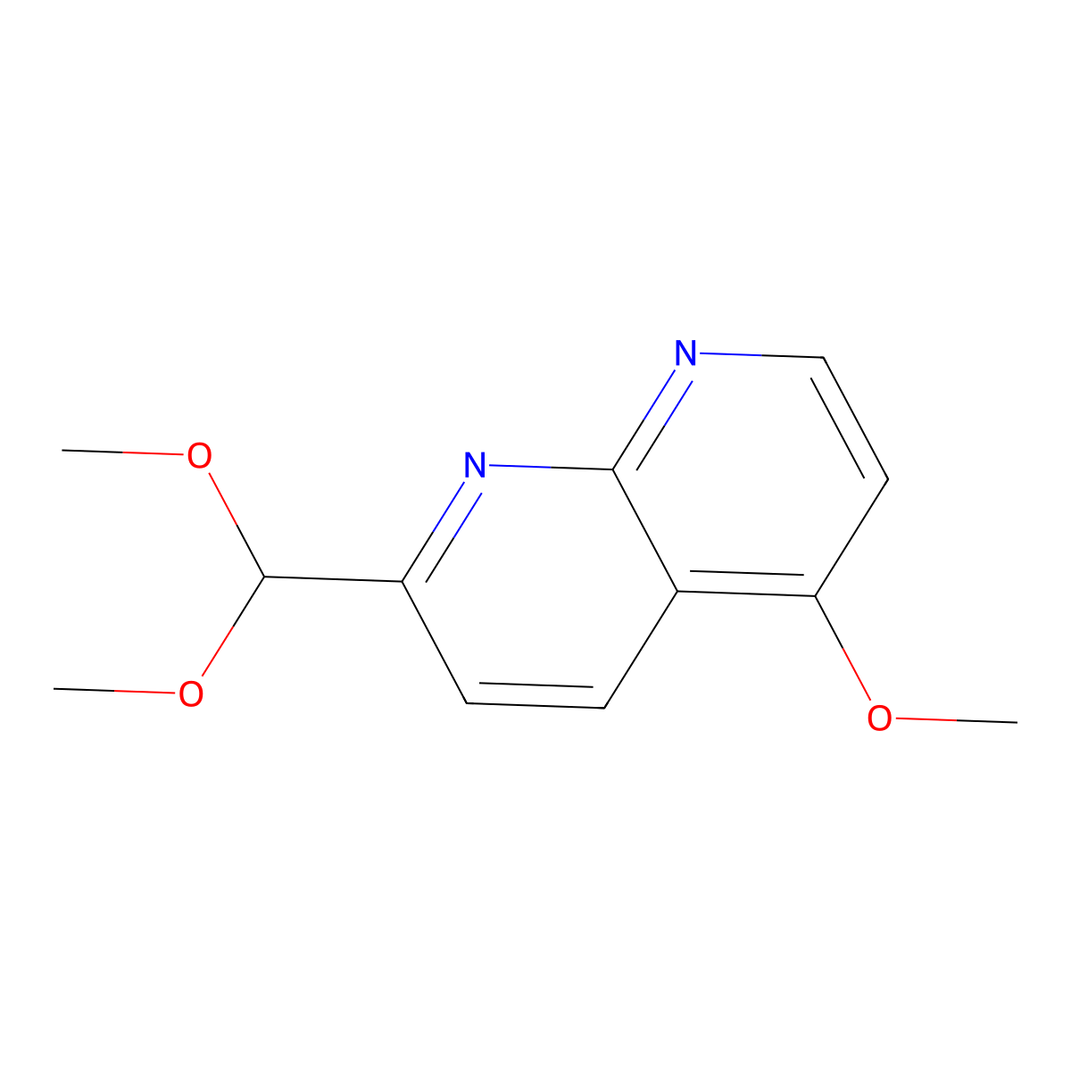 2-(Dimethoxymethyl)-5-methoxy-1,8-naphthyridine molecular structure, CAS 1228666-53-2