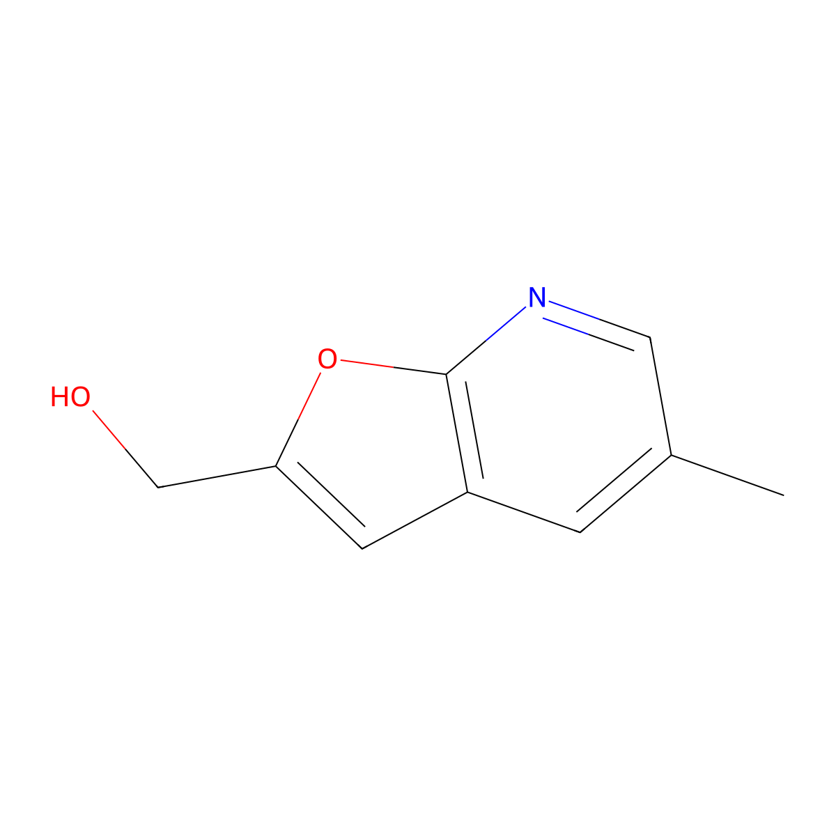 (5-Methylfuro[2,3-b]pyridin-2-yl)methanol molecular structure, CAS 1228666-60-1