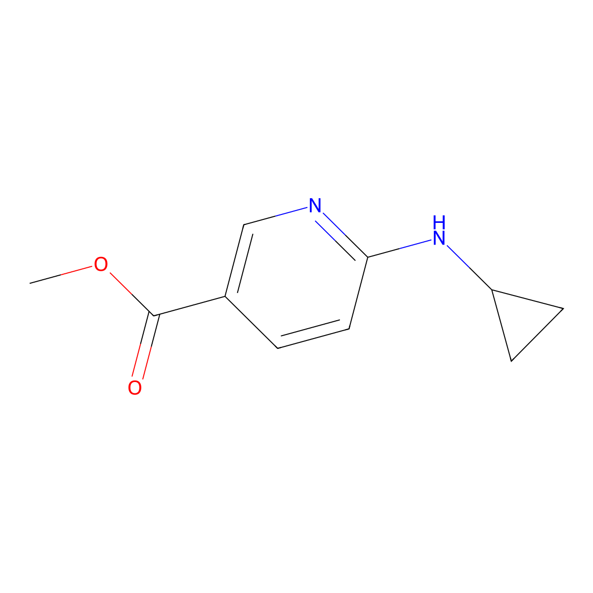 Methyl 6-(cyclopropylamino)nicotinate molecular structure, CAS 1228671-54-2