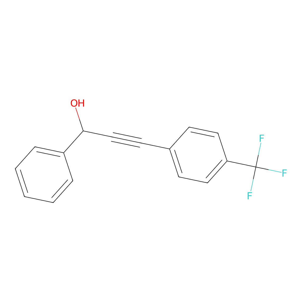 1-Phenyl-3-[4-(trifluoromethyl)phenyl]-2-propyne-1-ol molecular structure, CAS 1228682-63-0
