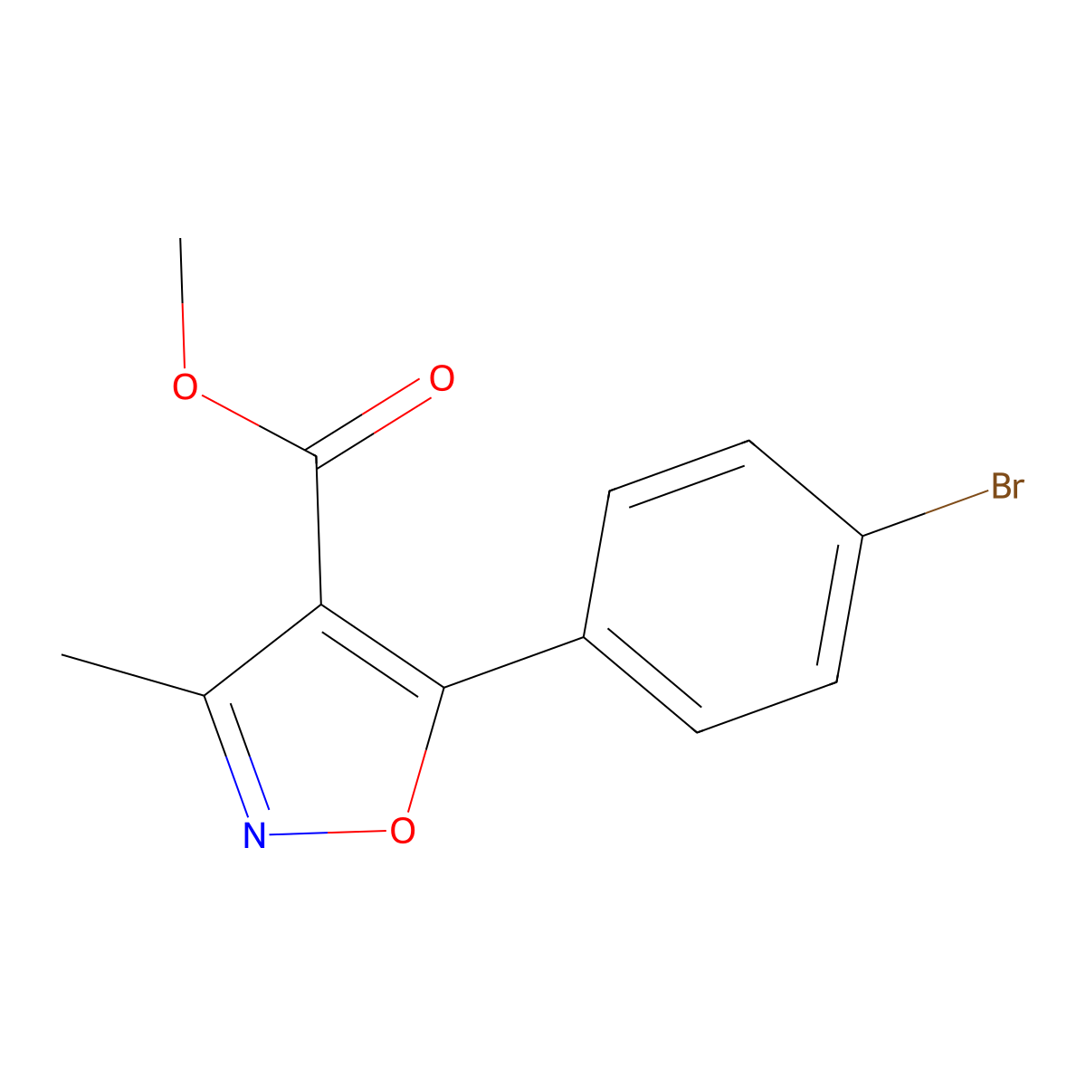 Methyl 5-(4-bromophenyl)-3-methylisoxazole-4-carboxylate molecular structure, CAS 1228689-61-9