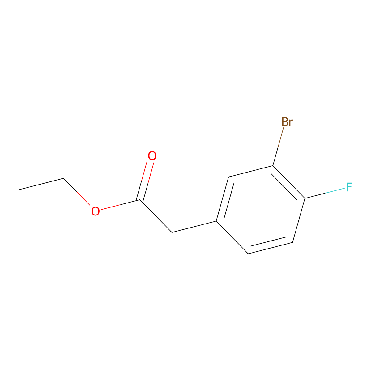 Ethyl 2-(3-bromo-4-fluorophenyl)acetate molecular structure, CAS 1228689-75-5