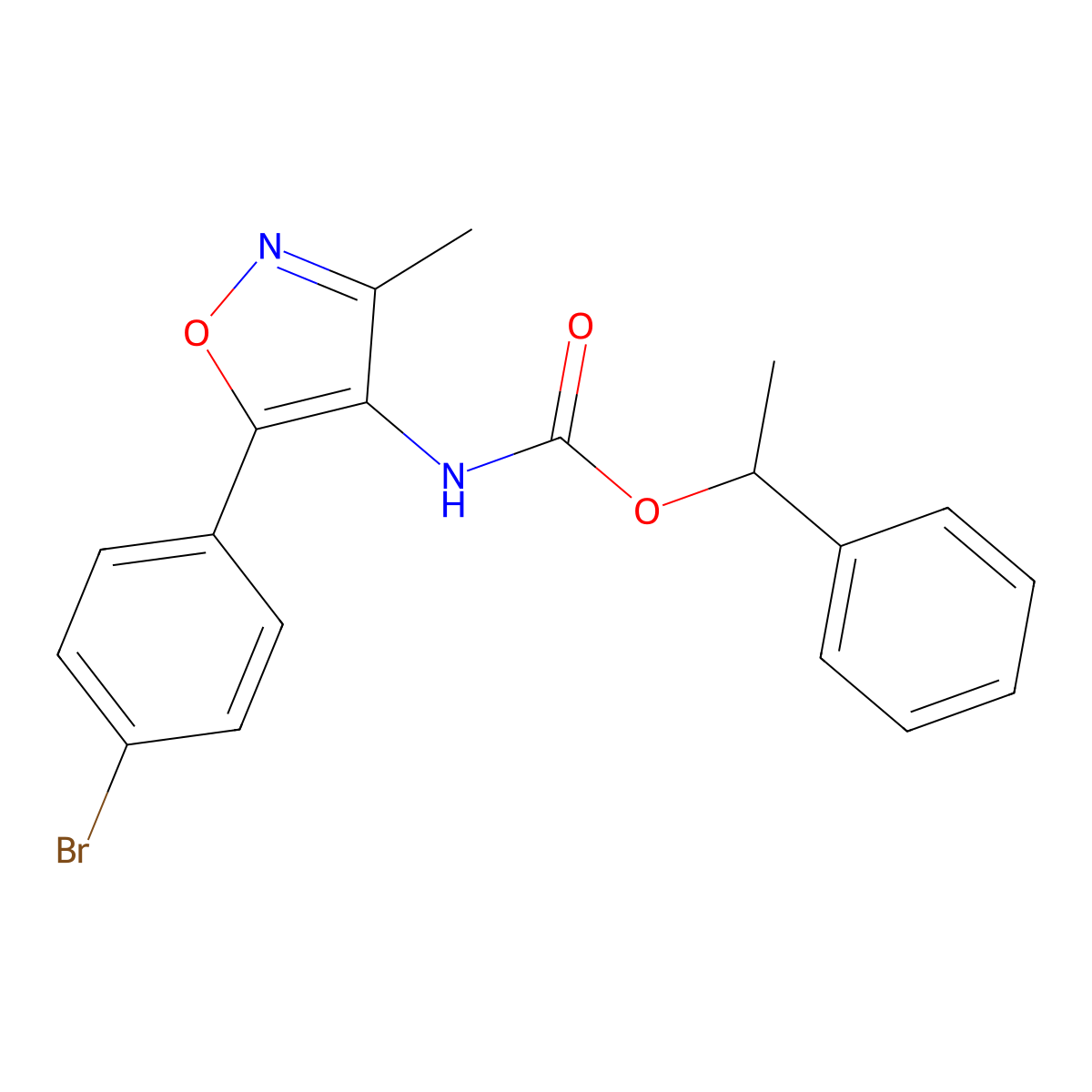 (1R)-1-Phenylethyl N-(5-(4-bromophenyl)-3-methyl-4-isoxazolyl)carbamate molecular structure, CAS 1228690-37-6