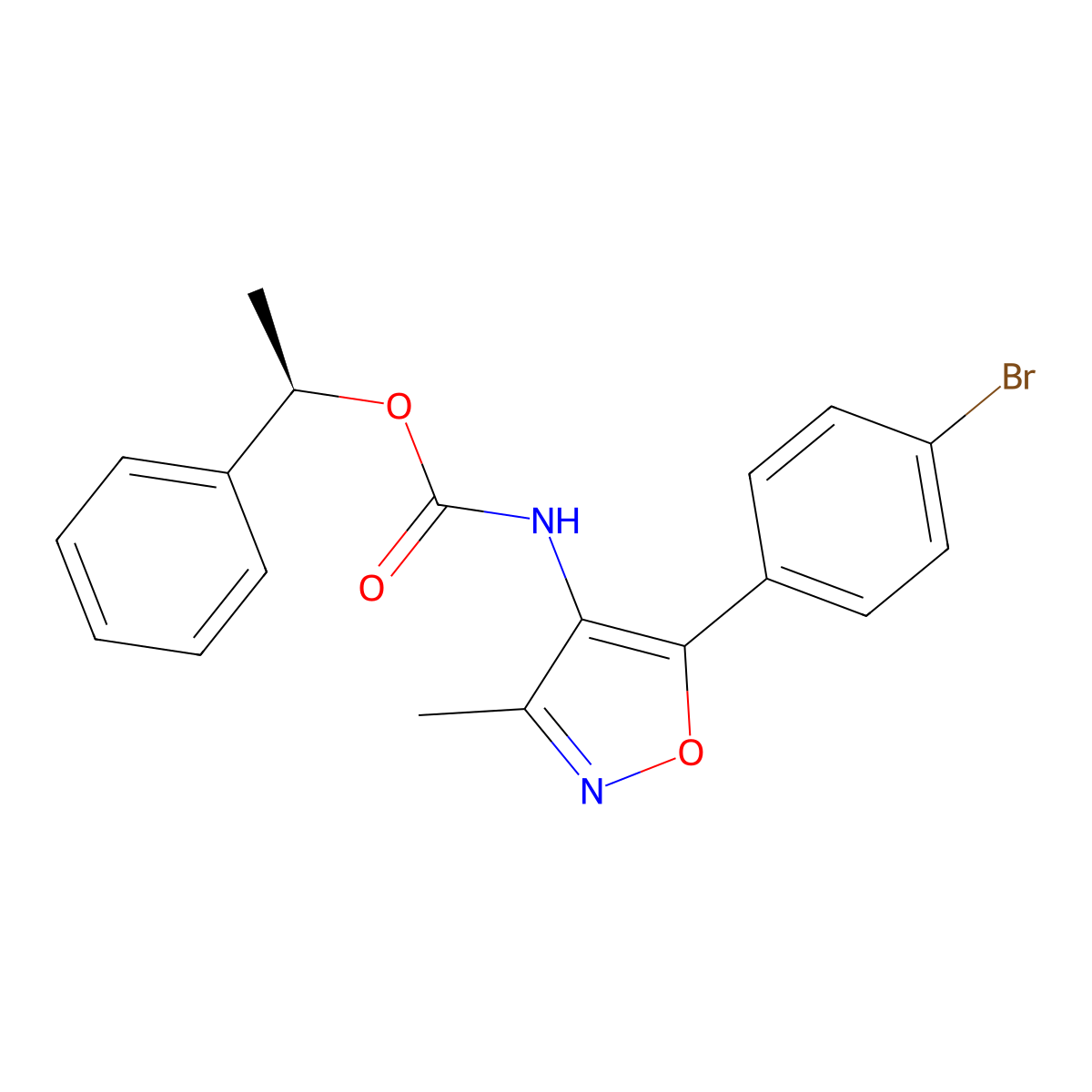 (1R)-1-Phenylethyl N-(5-(4-bromophenyl)-3-methyl-4-isoxazolyl)carbamate molecular structure, CAS 1228690-37-6