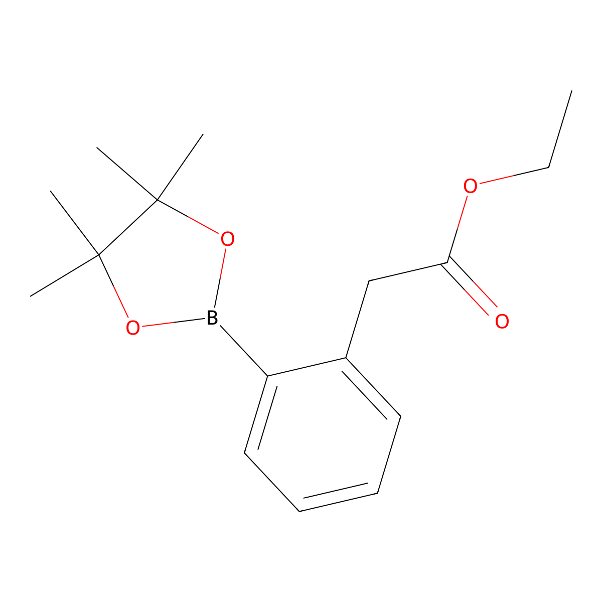 Ethyl 2-(2-(4,4,5,5-tetramethyl-1,3,2-dioxaborolan-2-YL)phenyl)acetate molecular structure, CAS 1228690-72-9