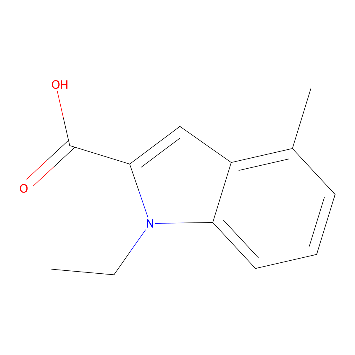 1-Ethyl-4-methyl-1h-indole-2-carboxylic acid molecular structure, CAS 1228747-82-7