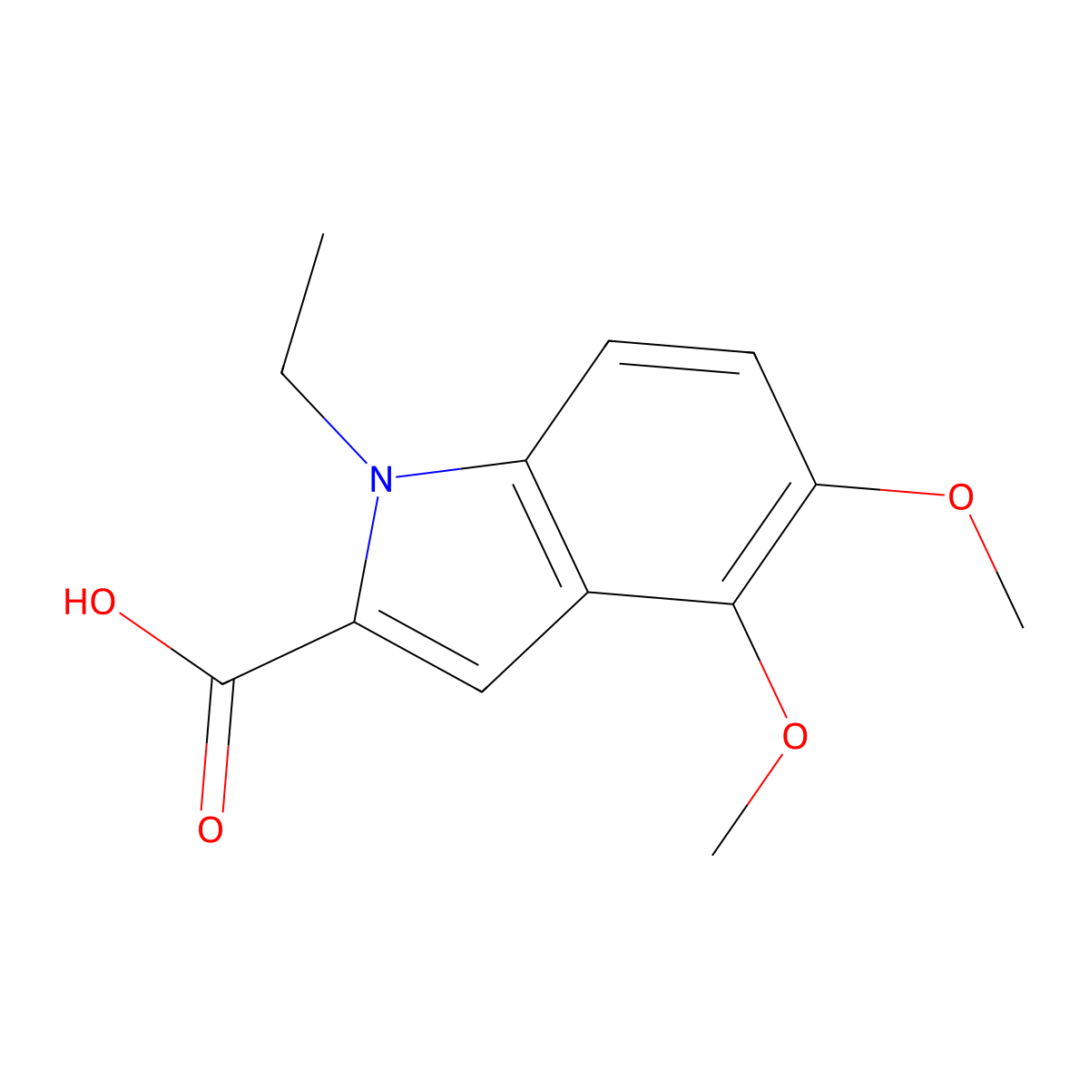 1-Ethyl-4,5-dimethoxy-1H-indole-2-carboxylic acid molecular structure, CAS 1228747-85-0
