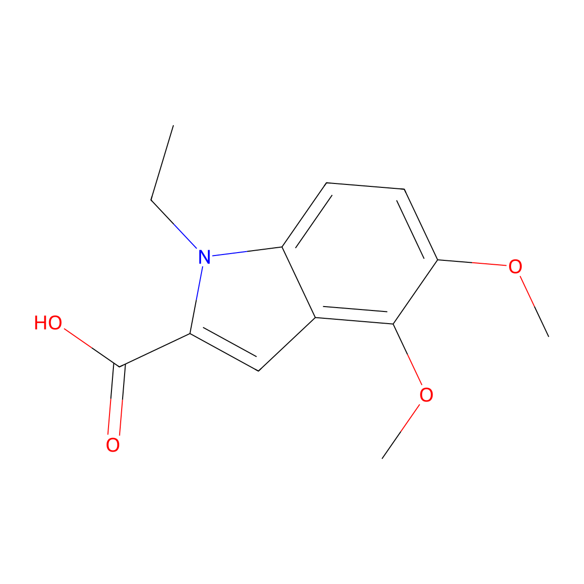 1-Ethyl-4,5-dimethoxy-1H-indole-2-carboxylic acid molecular structure, CAS 1228747-85-0