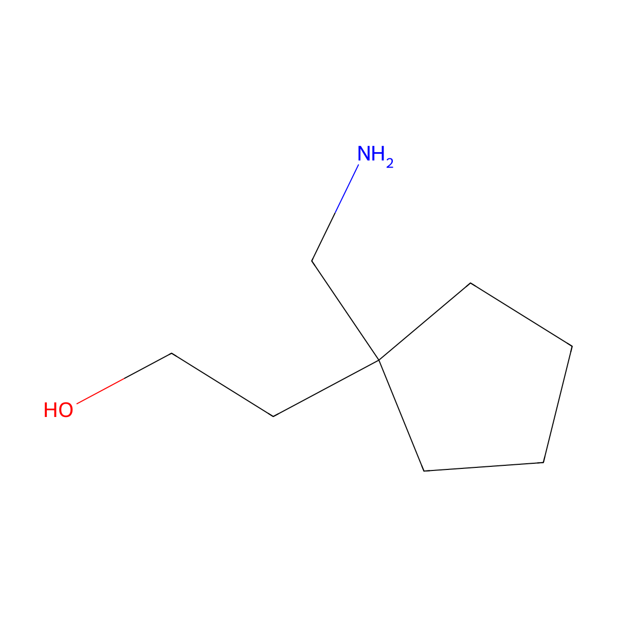 2-[1-(Aminomethyl)cyclopentyl]ethan-1-ol molecular structure, CAS 1228748-75-1