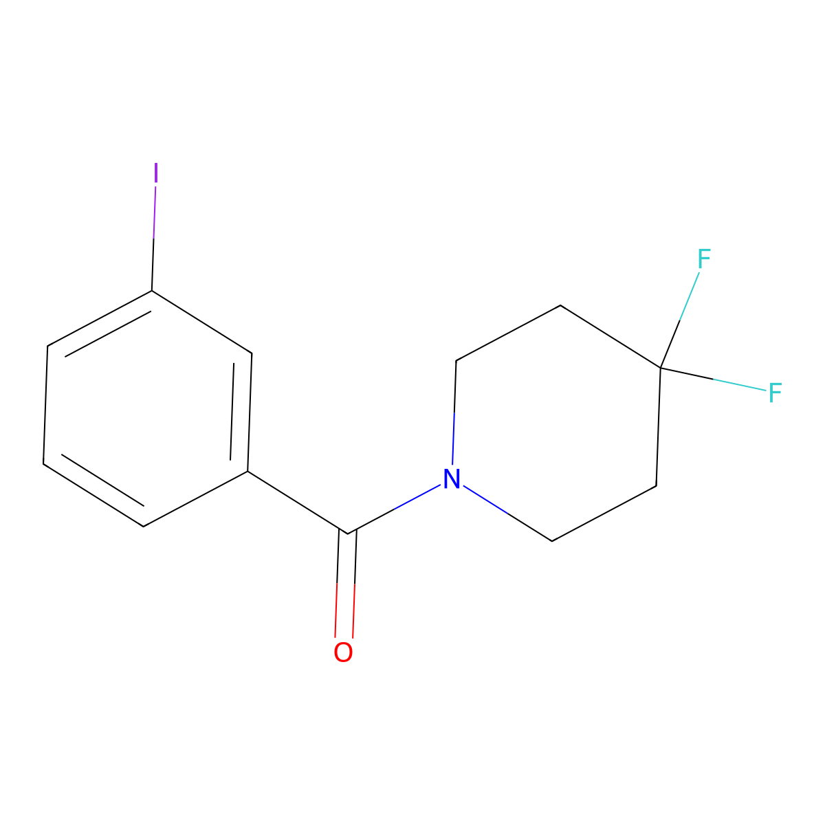 4,4-Difluoro-1-[(3-iodophenyl)carbonyl]piperidine molecular structure, CAS 1228774-41-1