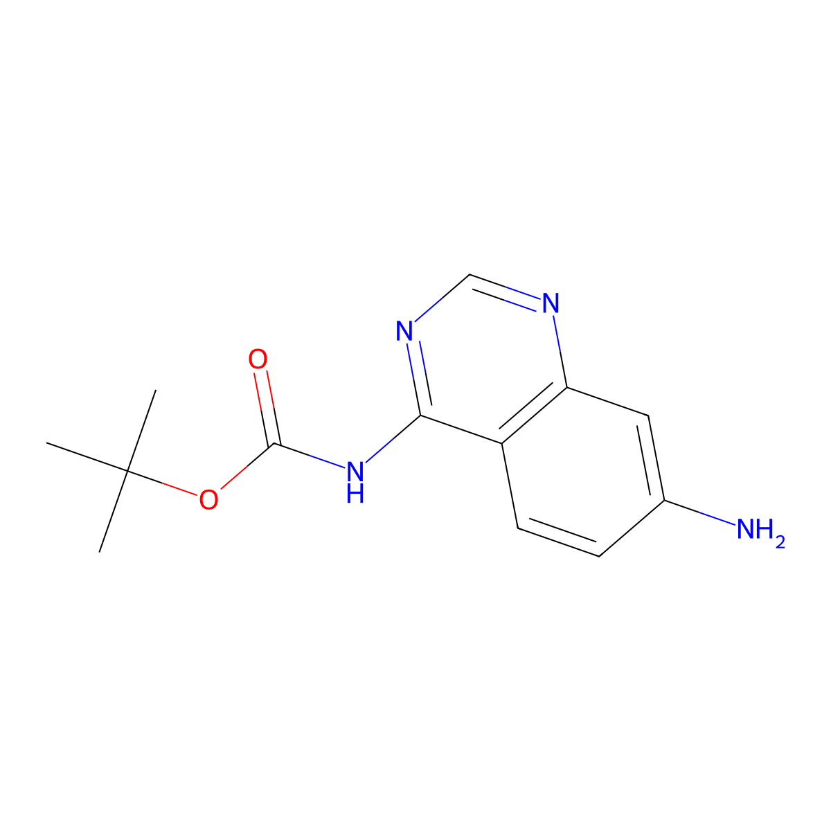 tert-Butyl (7-aminoquinazolin-4-yl)carbamate molecular structure, CAS 1228775-05-0