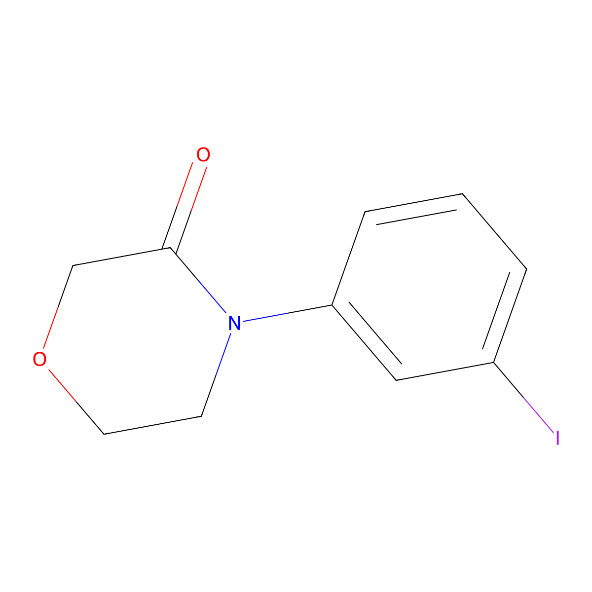 4-(3-Iodophenyl)morpholin-3-one molecular structure, CAS 1228775-74-3