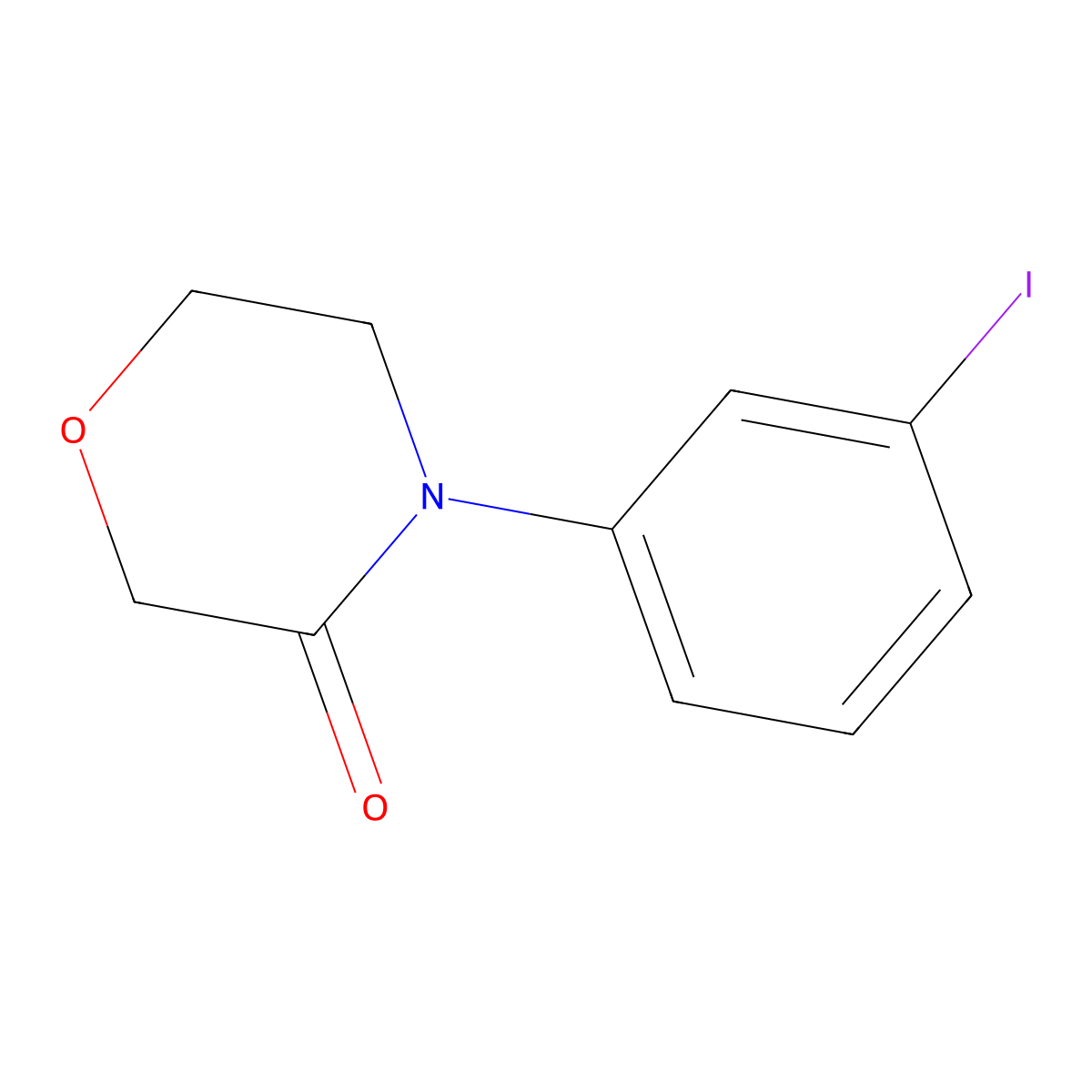 4-(3-Iodophenyl)morpholin-3-one molecular structure, CAS 1228775-74-3