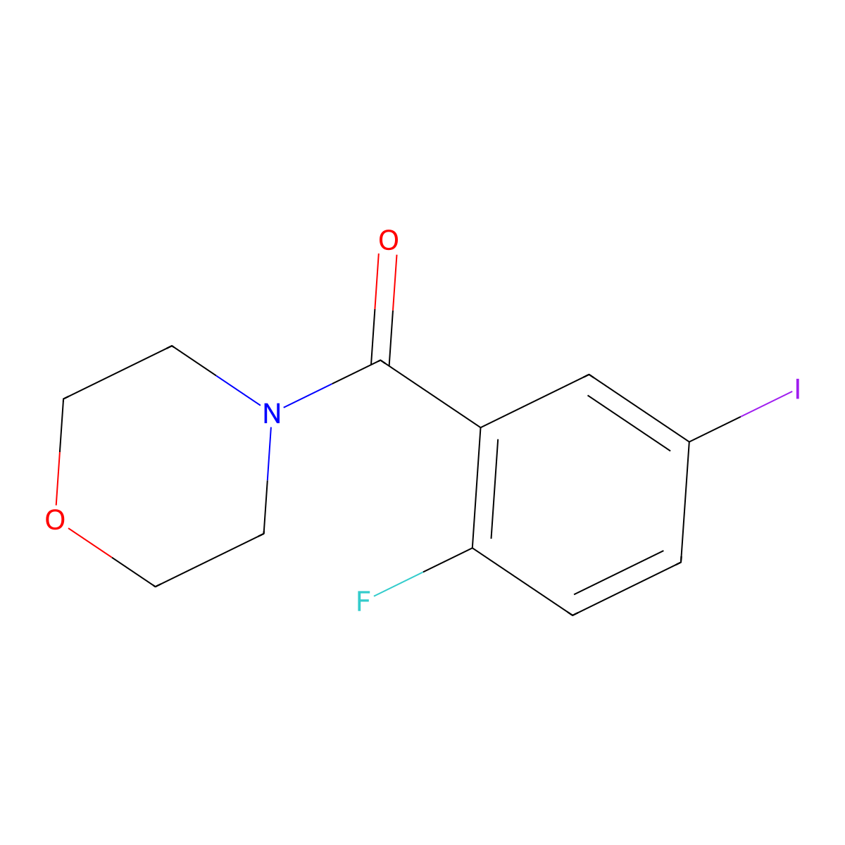 4-[(2-Fluoro-5-iodophenyl)carbonyl]morpholine molecular structure, CAS 1228778-13-9
