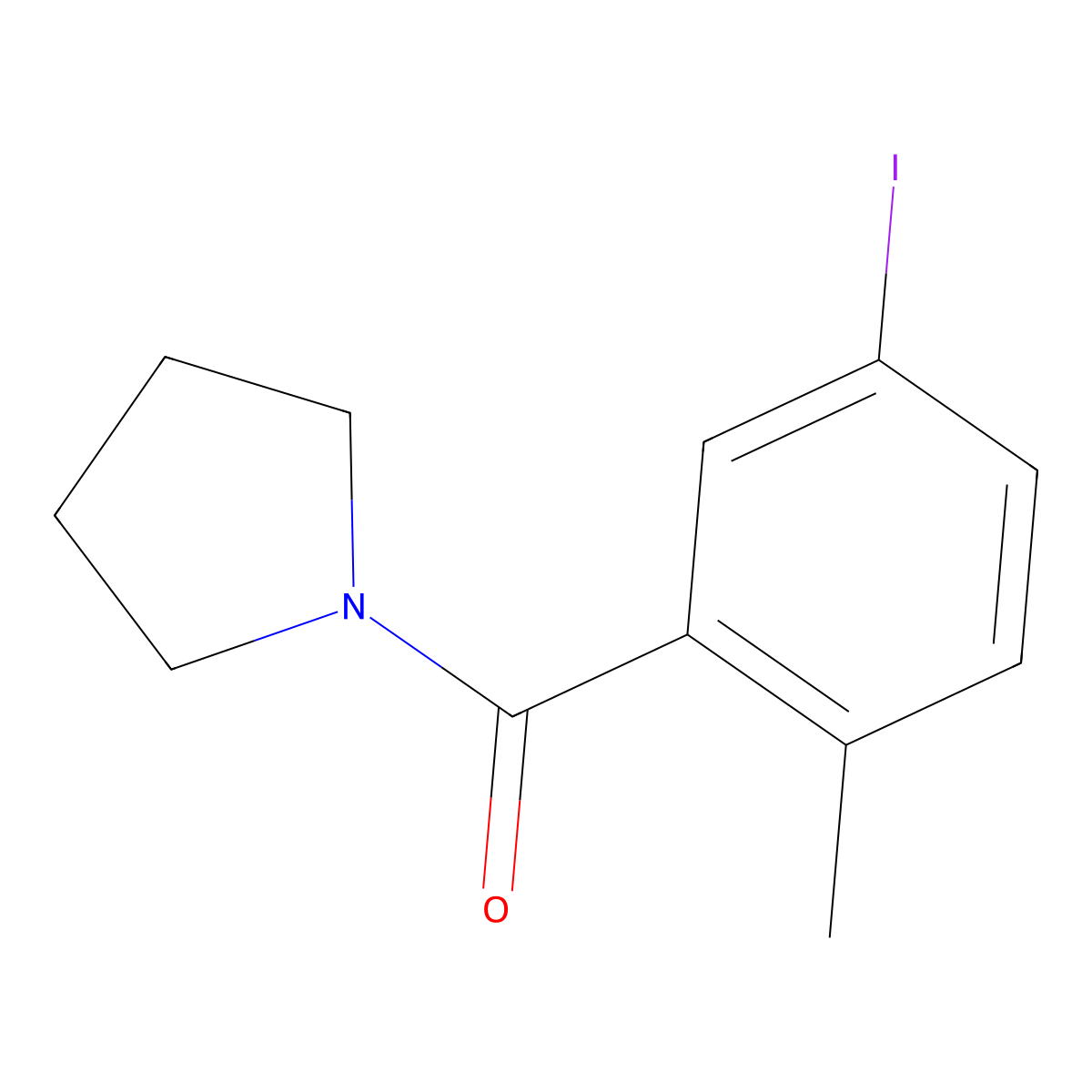 1-[(5-Iodo-2-methylphenyl)carbonyl]pyrrolidine molecular structure, CAS 1228778-19-5