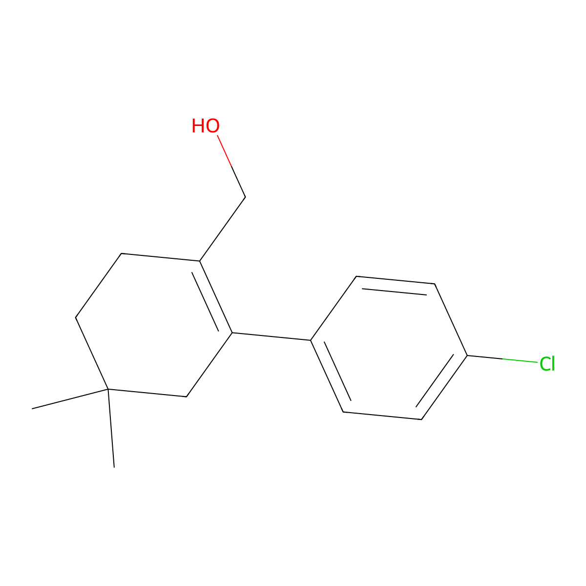 (2-(4-Chlorophenyl)-4,4-dimethylcyclohex-1-enyl)methanol molecular structure, CAS 1228780-51-5