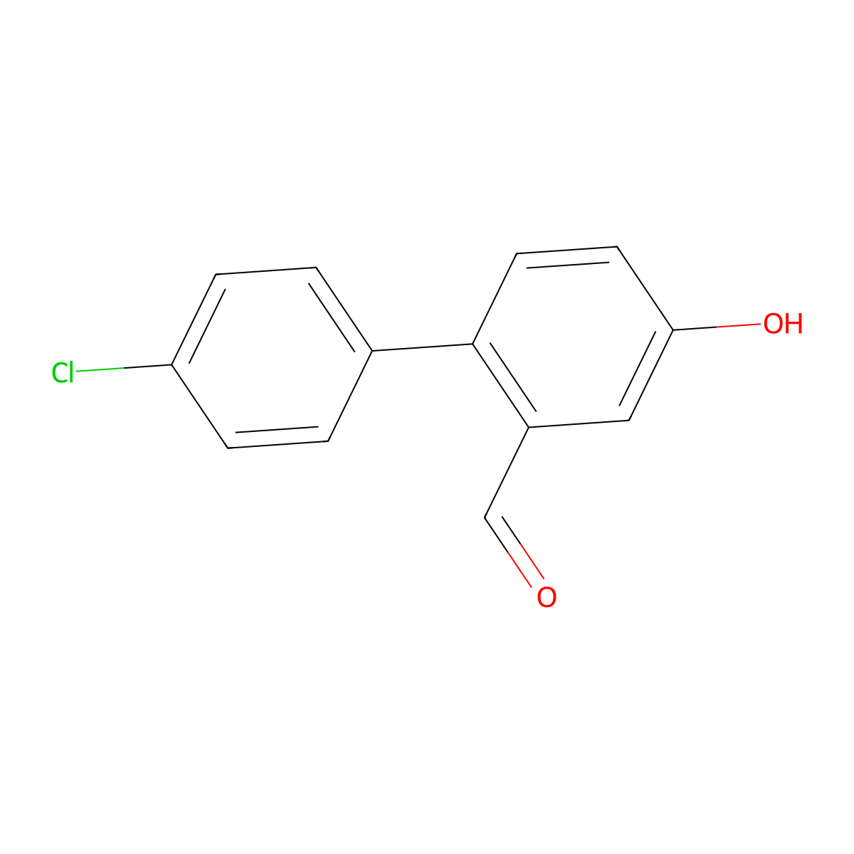 4'-Chloro-4-hydroxybiphenyl-2-carbaldehyde molecular structure, CAS 1228783-24-1