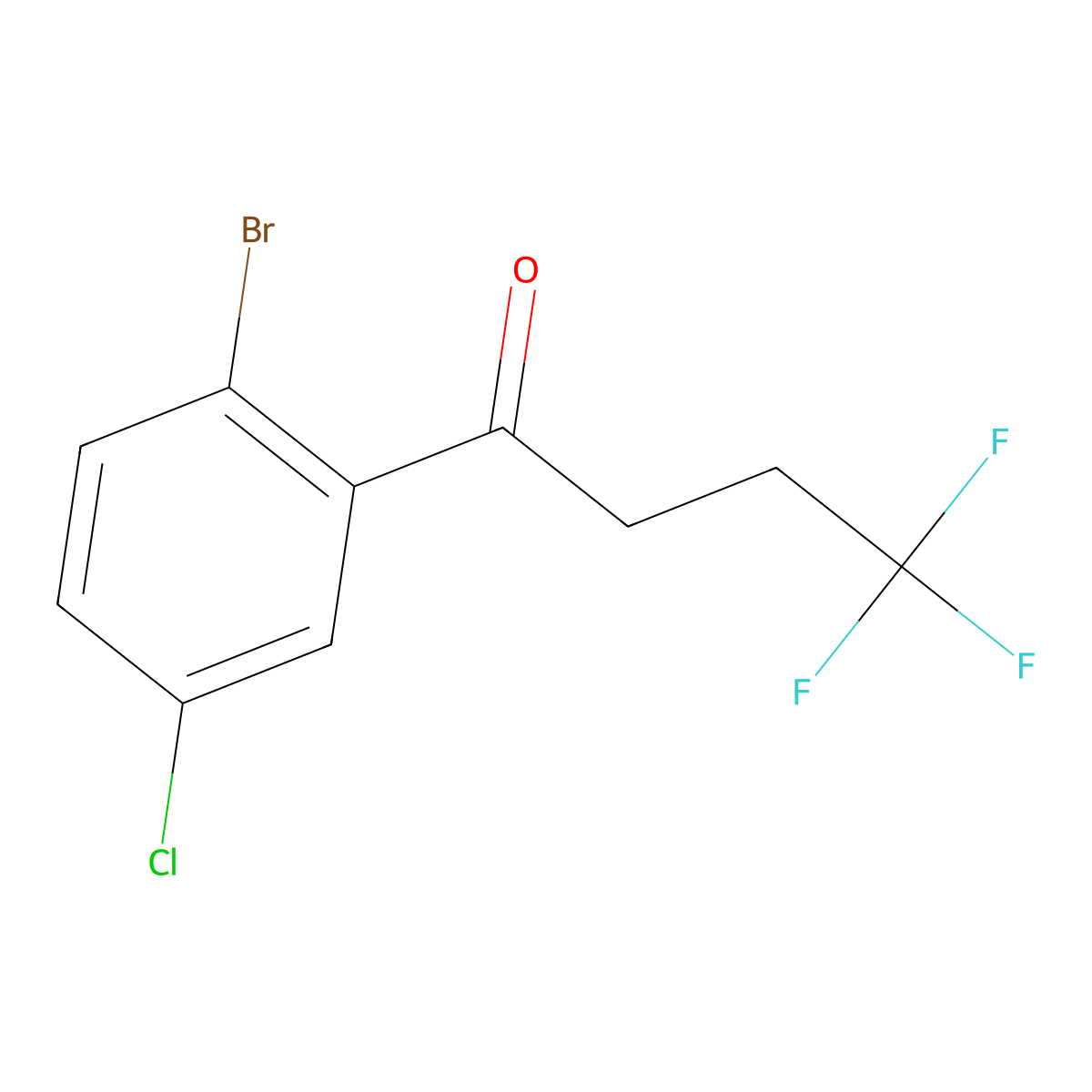 1-(2-Bromo-5-chlorophenyl)-4,4,4-trifluorobutan-1-one molecular structure, CAS 1228788-14-4