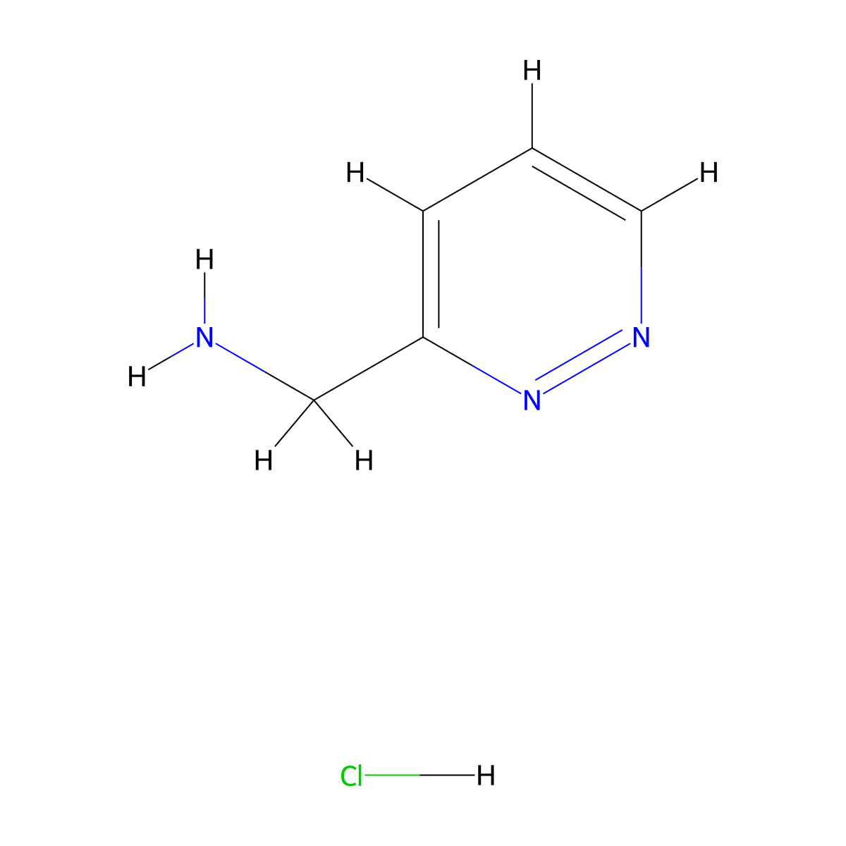 Pyridazin-3-ylmethanamine hydrochloride molecular structure, CAS 1228788-25-7