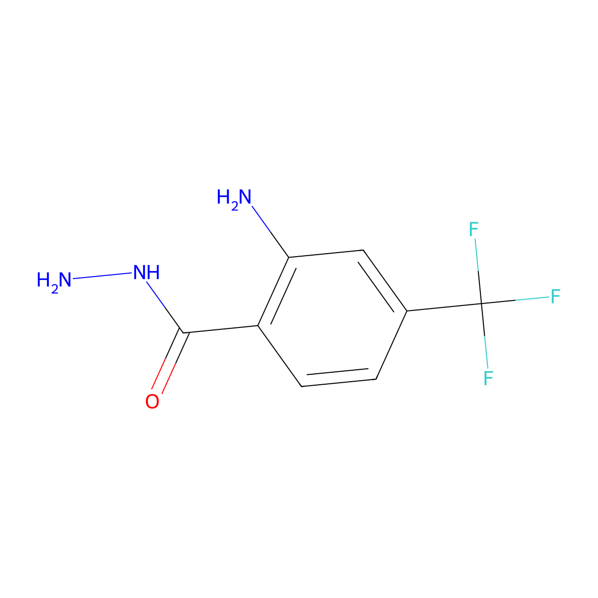 2-Amino-4-(trifluoromethyl)benzohydrazide molecular structure, CAS 1228794-36-2