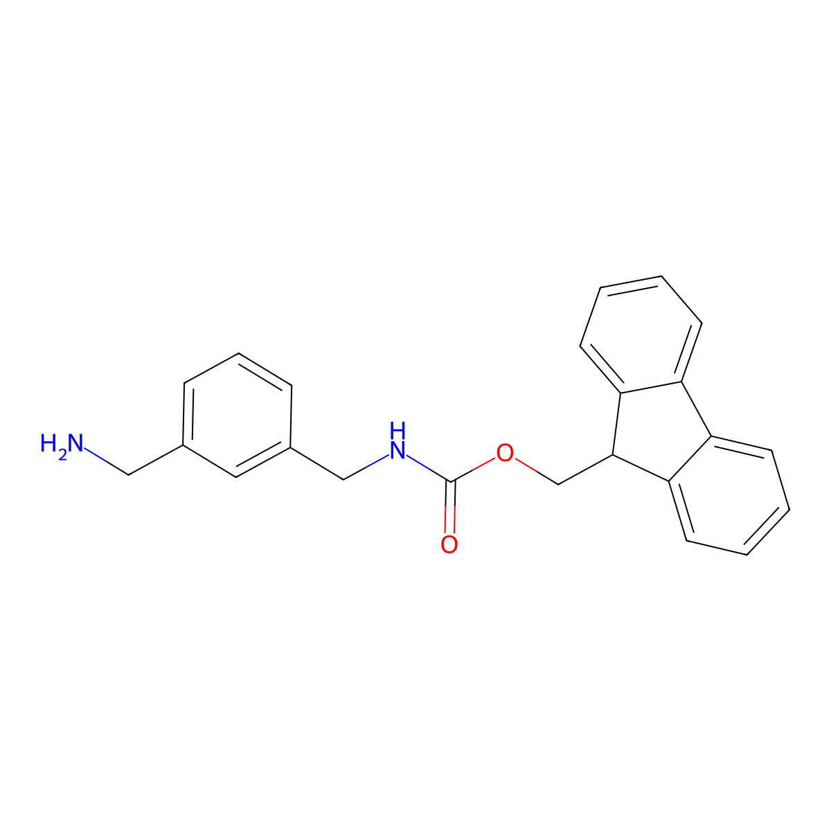 (9H-fluoren-9-yl)methyl 3-(aminomethyl)benzylcarbamate molecular structure, CAS 1228820-49-2