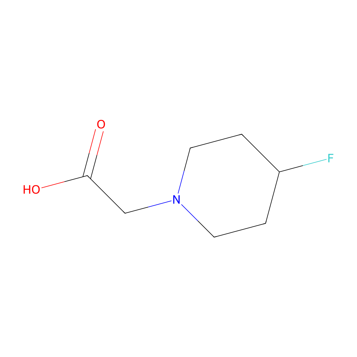 2-(4-Fluoropiperidin-1-yl)acetic acid molecular structure, CAS 1228821-69-9