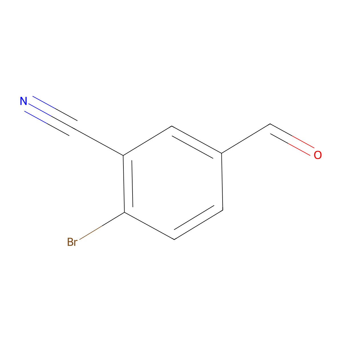 2-Bromo-5-formylbenzonitrile molecular structure, CAS 1228829-43-3