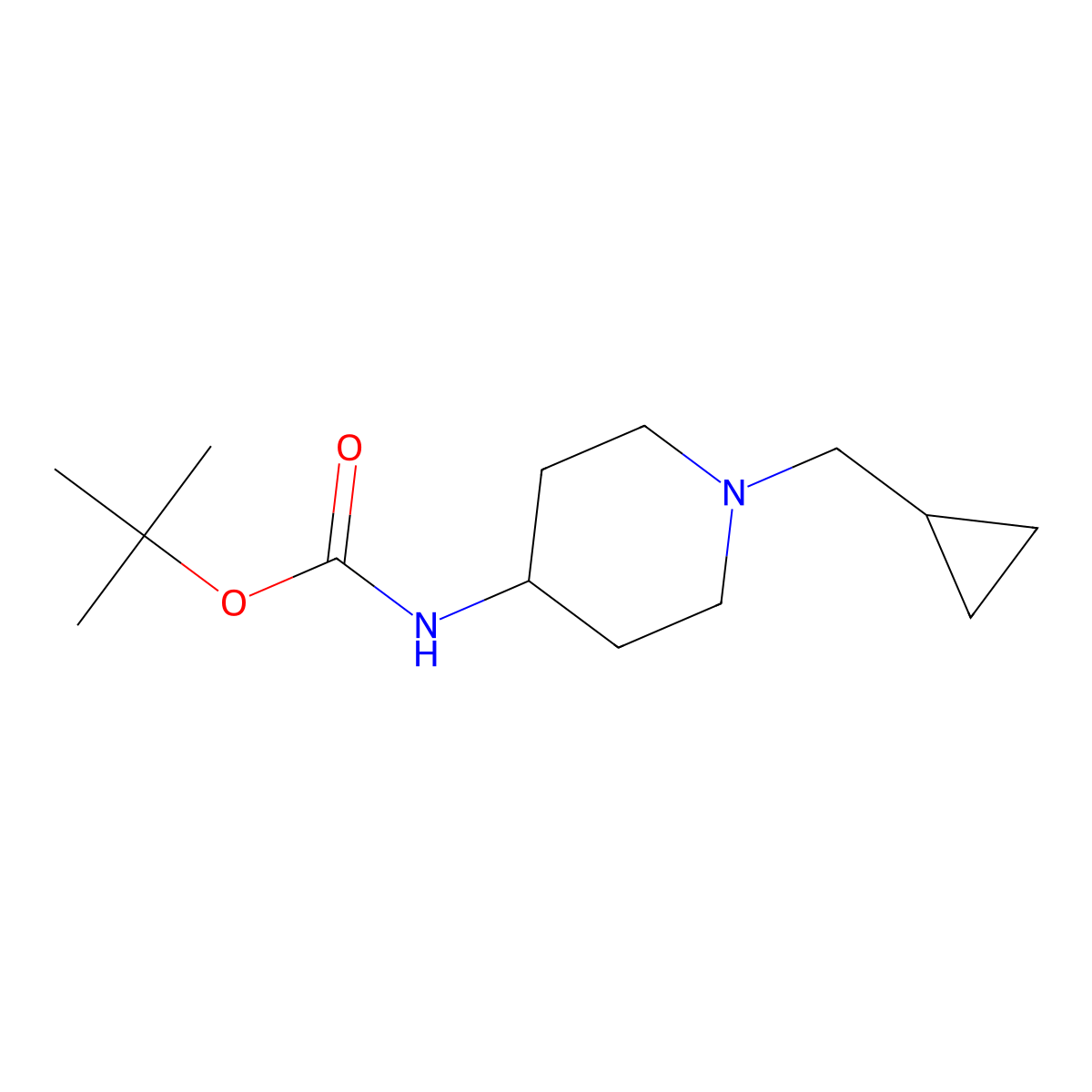 4-(N-BOC-Amino)-1-(cyclopropylmethyl)piperidine molecular structure, CAS 1228836-97-2