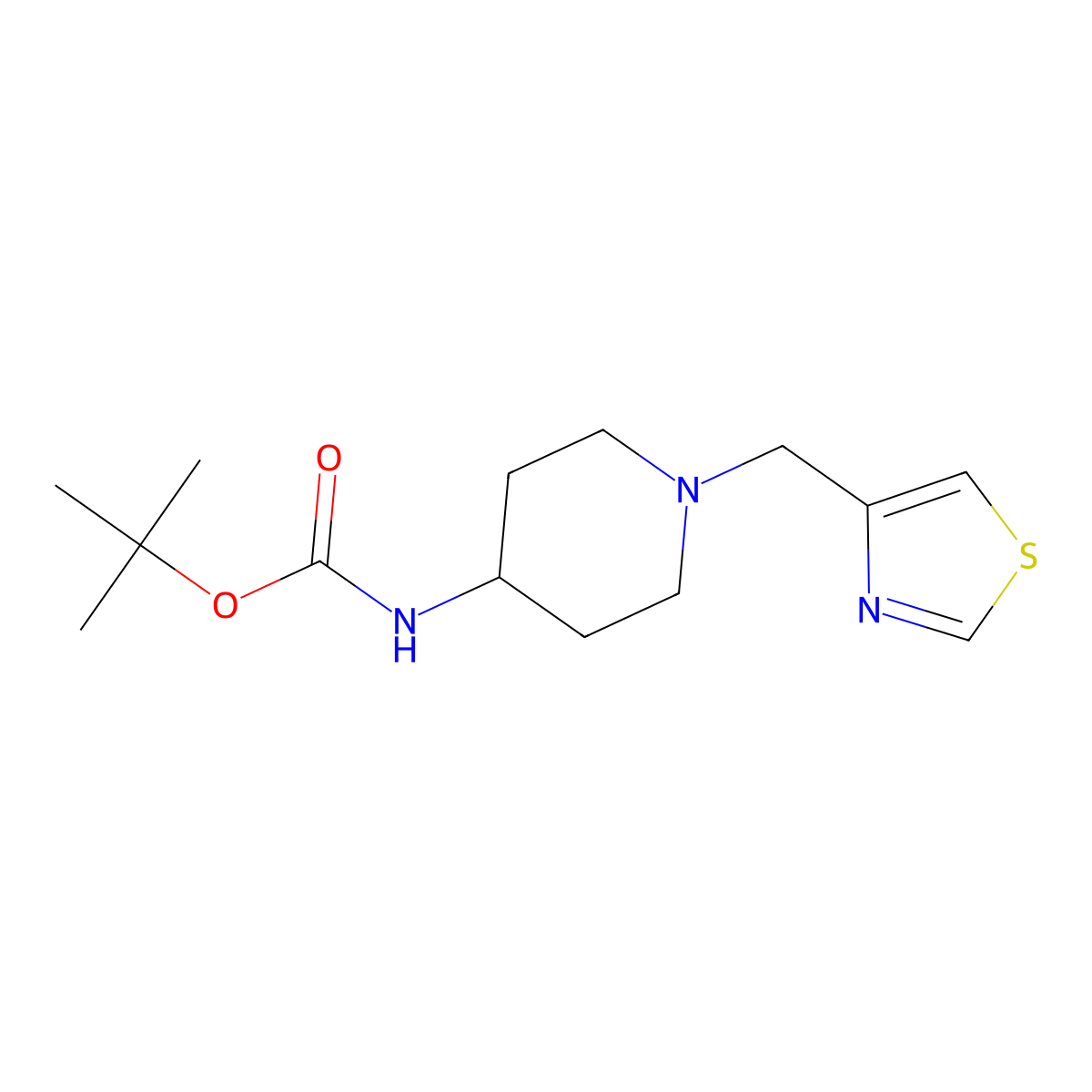 tert-butyl N-[1-(1,3-thiazol-4-ylmethyl)piperidin-4-yl]carbamate molecular structure, CAS 1228837-31-7
