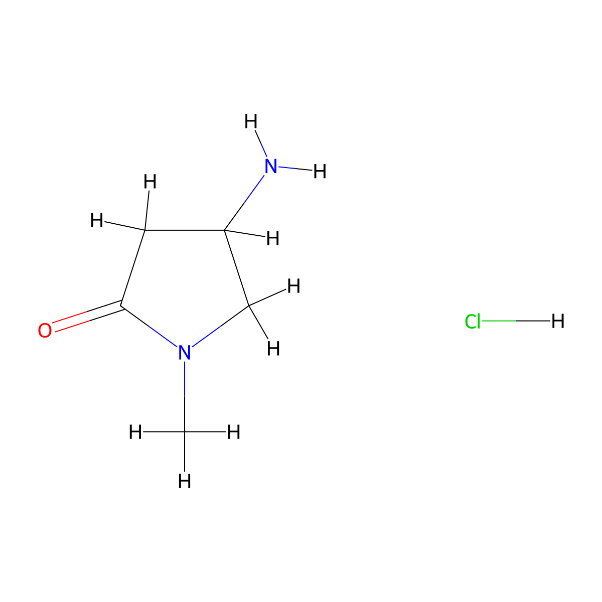 4-Amino-1-methyl-2-pyrrolidinone hydrochloride molecular structure, CAS 1228838-07-0