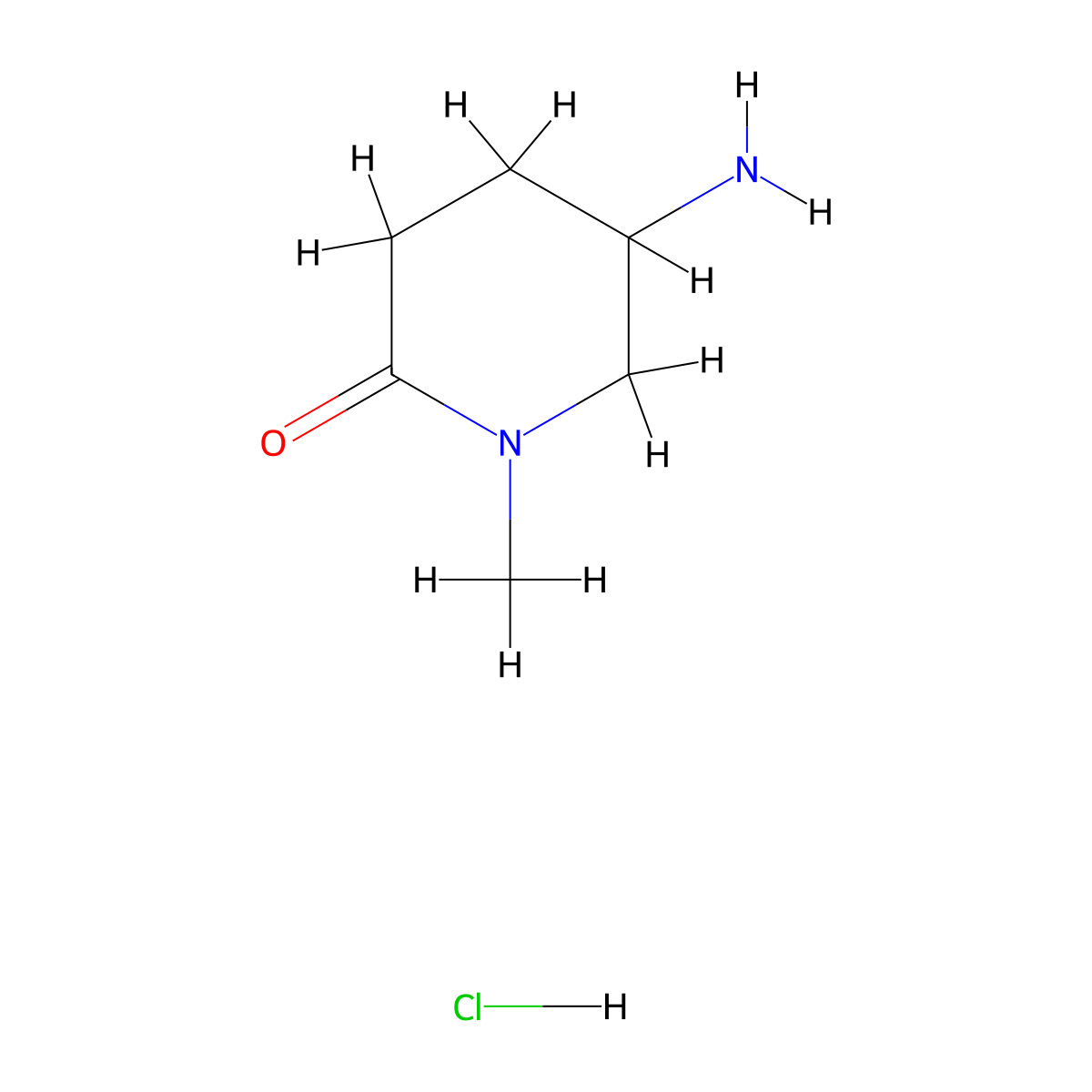 5-Amino-1-methylpiperidin-2-one hydrochloride molecular structure, CAS 1228838-10-5