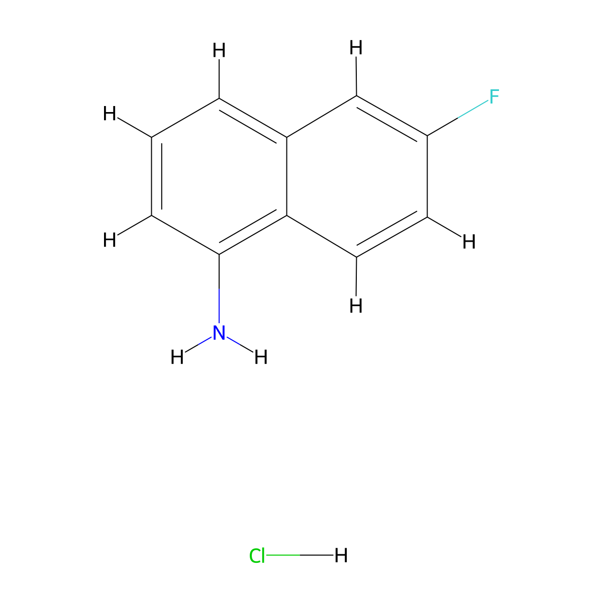 6-Fluoronaphthalen-1-amine hydrochloride molecular structure, CAS 122884-01-9