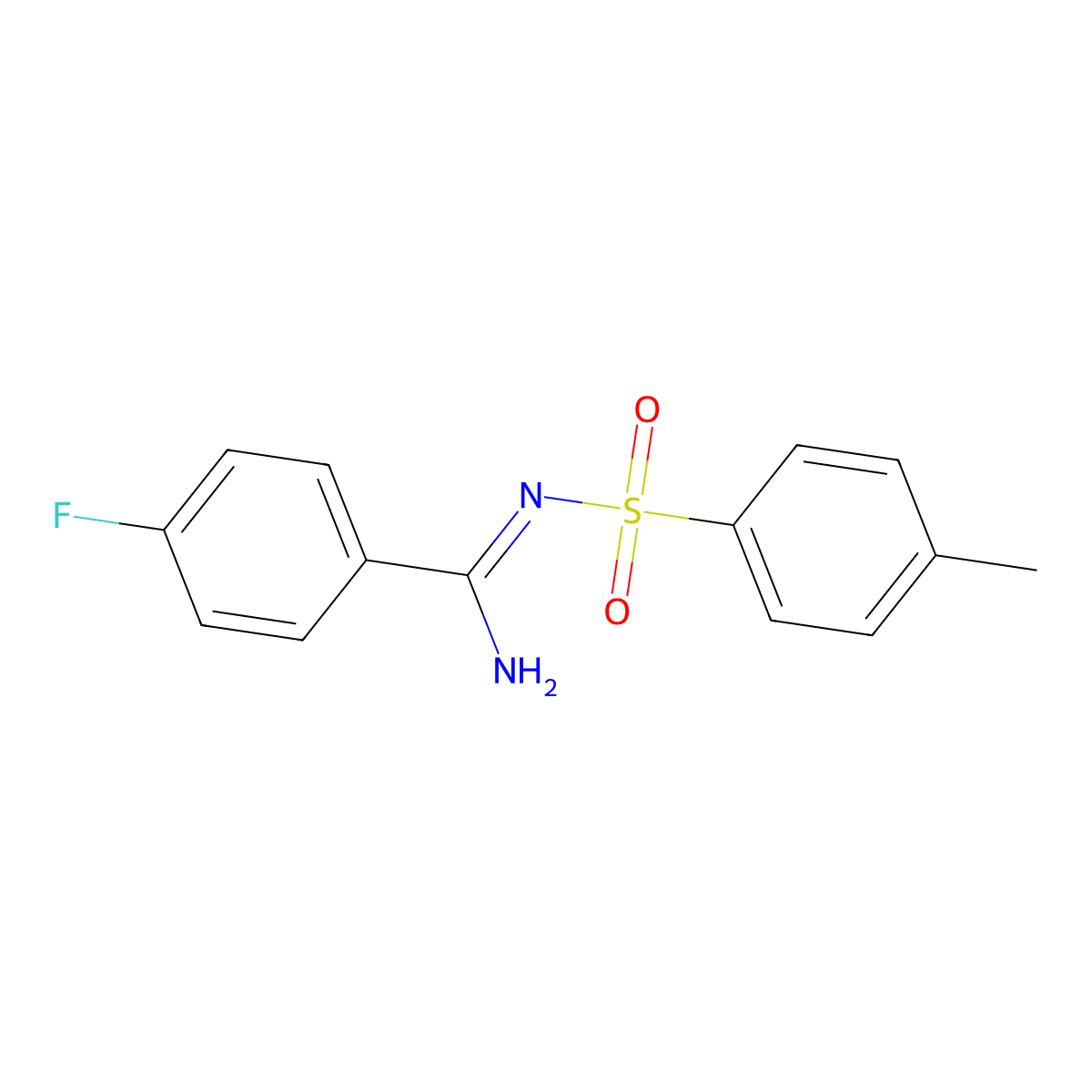 4-fluoro-N'-(4-methylphenyl)sulfonylbenzenecarboximidamide molecular structure, CAS 122884-65-5
