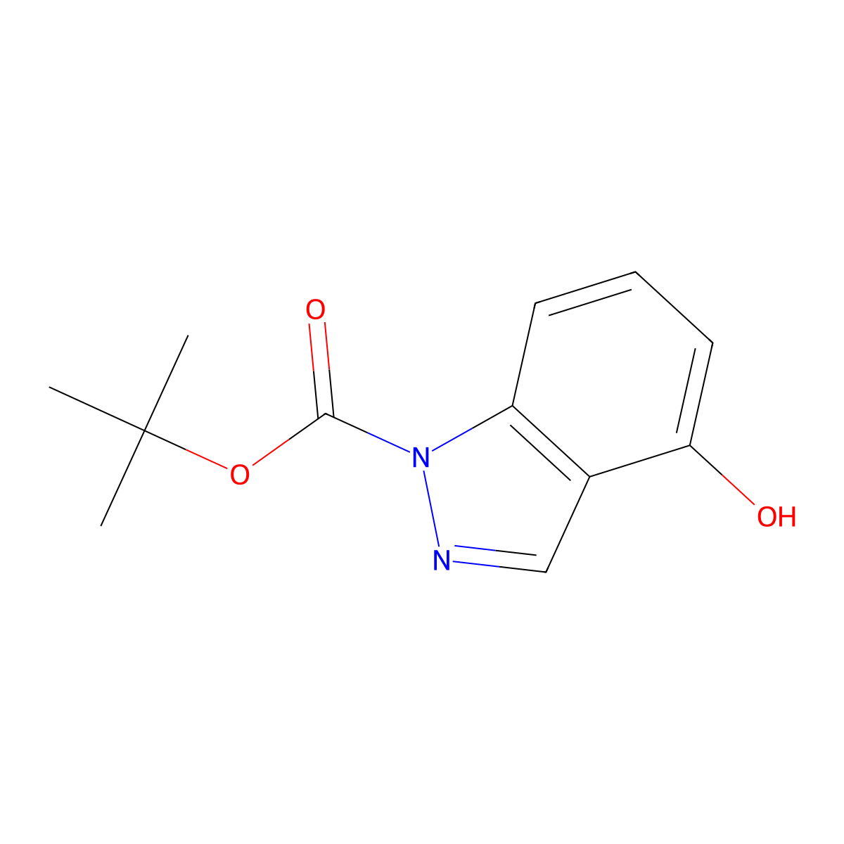 Tert-butyl 4-hydroxy-1h-indazole-1-carboxylate molecular structure, CAS 1228874-81-4