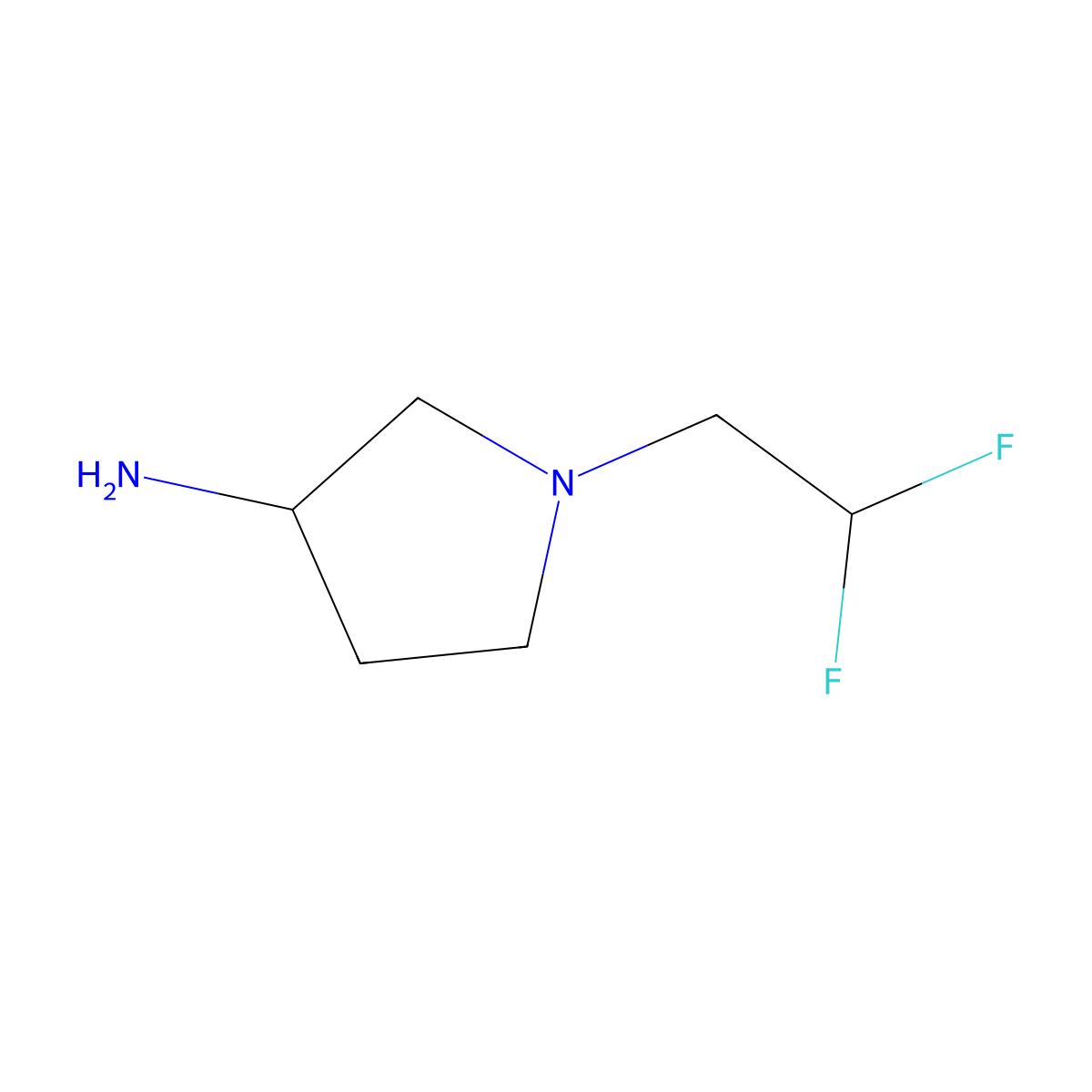(r)-1-(2,2-Difluoroethyl)pyrrolidin-3-amine molecular structure, CAS 1228875-05-5