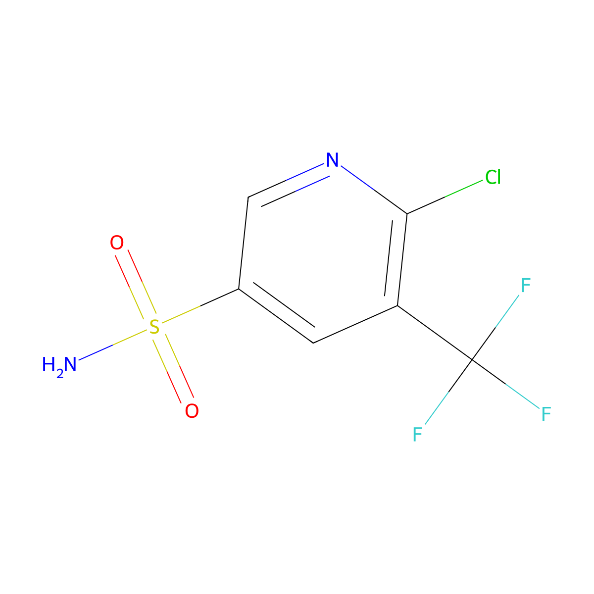 6-Chloro-5-(trifluoromethyl)pyridine-3-sulfonamide molecular structure, CAS 1228875-16-8