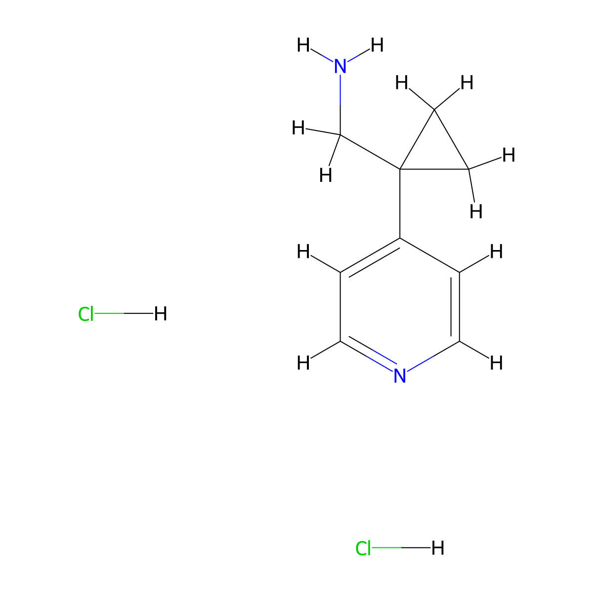 (1-(Pyridin-4-yl)cyclopropyl)methanamine dihydrochloride molecular structure, CAS 1228878-59-8