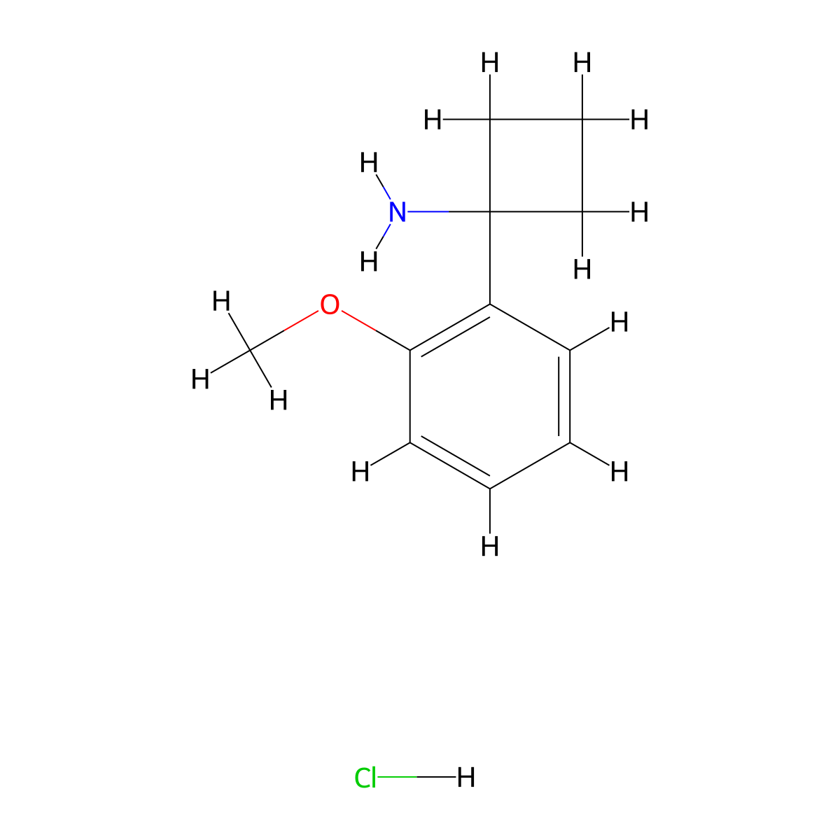1-(2-Methoxyphenyl)cyclobutan-1-amine hydrochloride molecular structure, CAS 1228878-60-1
