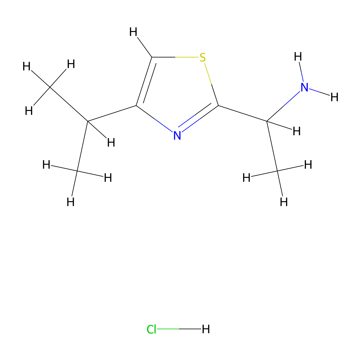 1-[4-(Propan-2-yl)-1,3-thiazol-2-yl]ethan-1-amine hydrochloride molecular structure, CAS 1228878-70-3