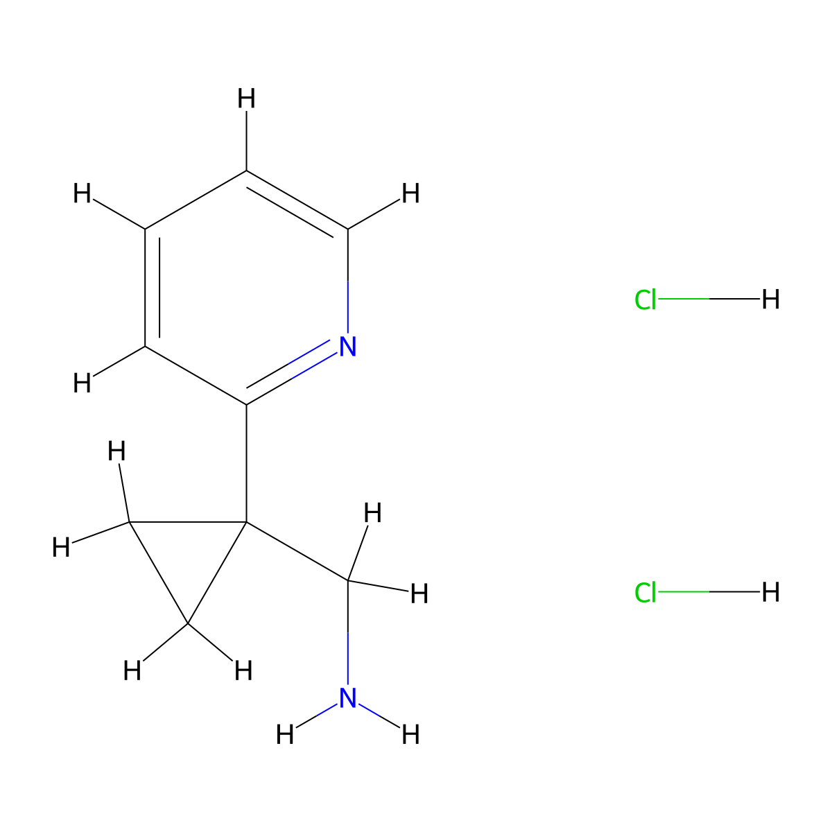 [1-(Pyridin-2-yl)cyclopropyl]methanamine dihydrochloride molecular structure, CAS 1228878-74-7