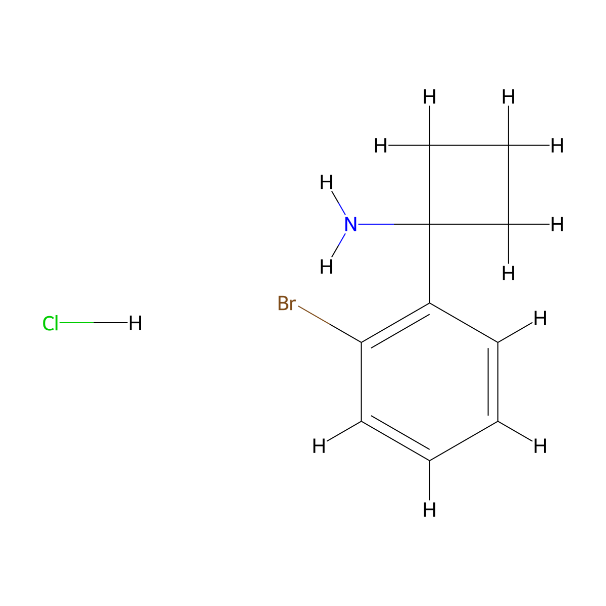 1-(2-Bromophenyl)cyclobutan-1-amine hydrochloride molecular structure, CAS 1228878-81-6