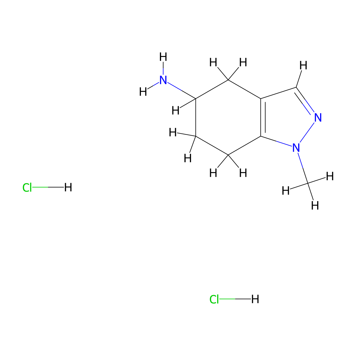 1-Methyl-4,5,6,7-tetrahydroindazol-5-amine;dihydrochloride molecular structure, CAS 1228878-82-7