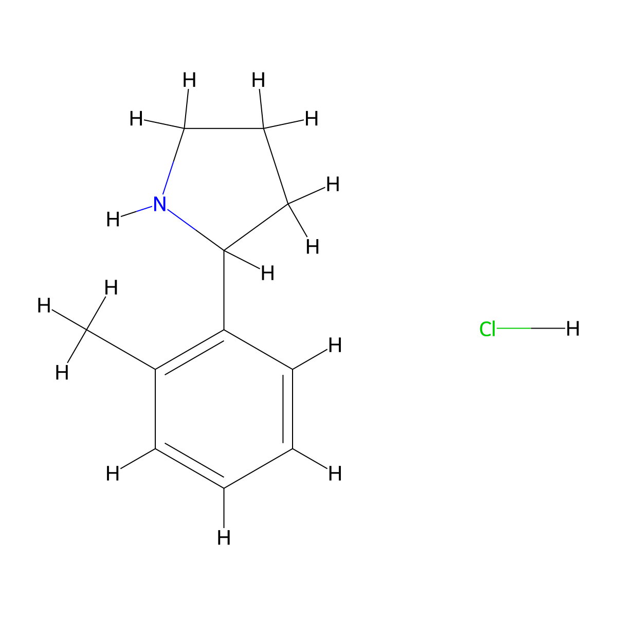 2-(2-Methylphenyl)pyrrolidine hydrochloride molecular structure, CAS 1228878-85-0