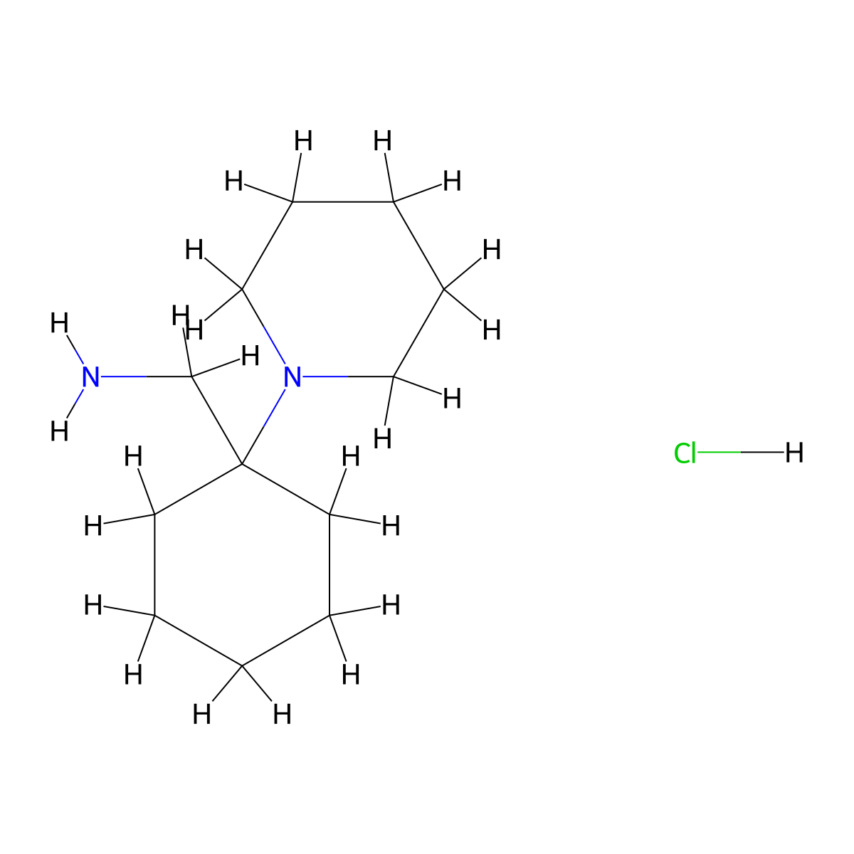(1-(Piperidin-1-yl)cyclohexyl)methanamine hydrochloride molecular structure, CAS 1228878-93-0